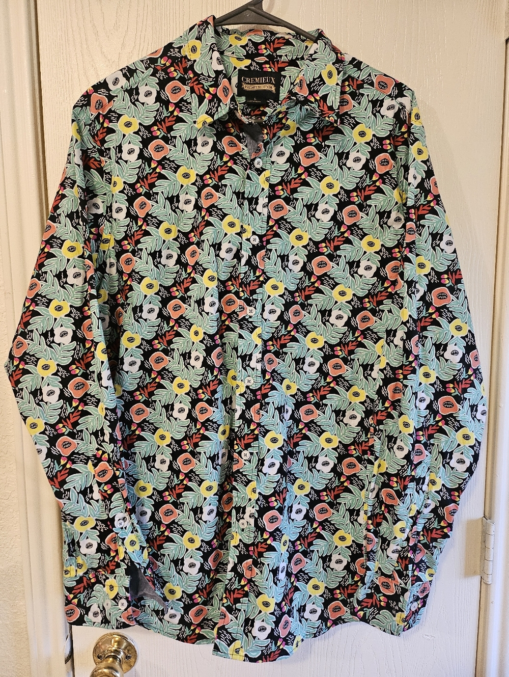 Cremieux Premium Denim Men's Floral Button-Up Shirt Multicolor Size Large